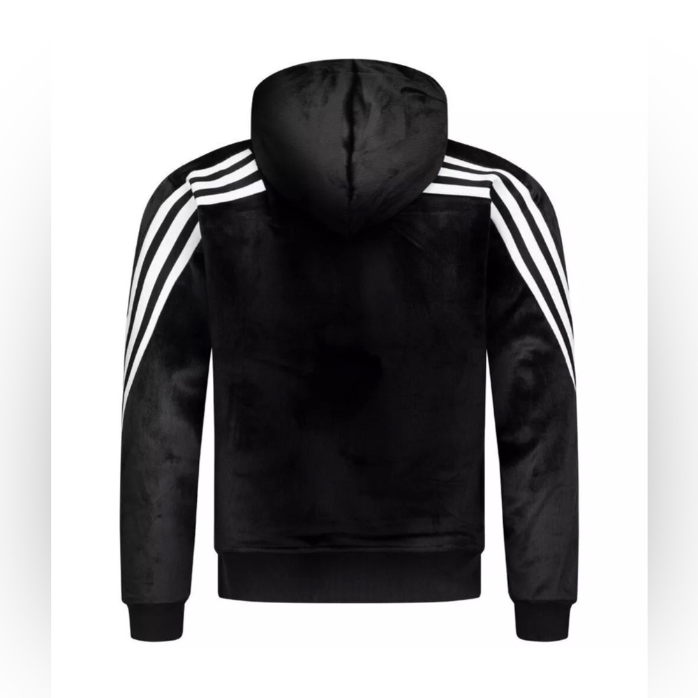 Men’s RARE Adidas NWT Medium Future Icons Ribbed Hoodie/Pants Velour Set - Picture 7 of 15